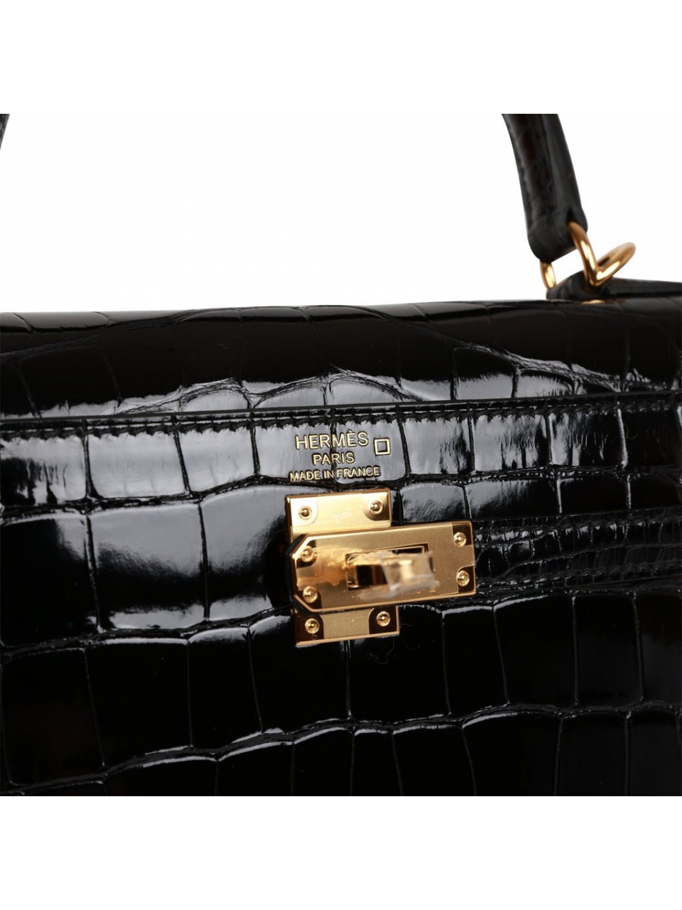 Сумка Hermes Kelly Sellier 25 Black Shiny Alligator